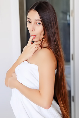 Shelena Brushing The Tops Of Her Thighs As She Goes Face Down Booty Up