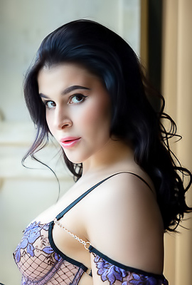 Pandora Red Seduction In Sexy Lingerie And Black Stockings