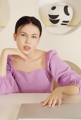 Kris Si Peels Off Wrap Dress In A Modern Bathroom